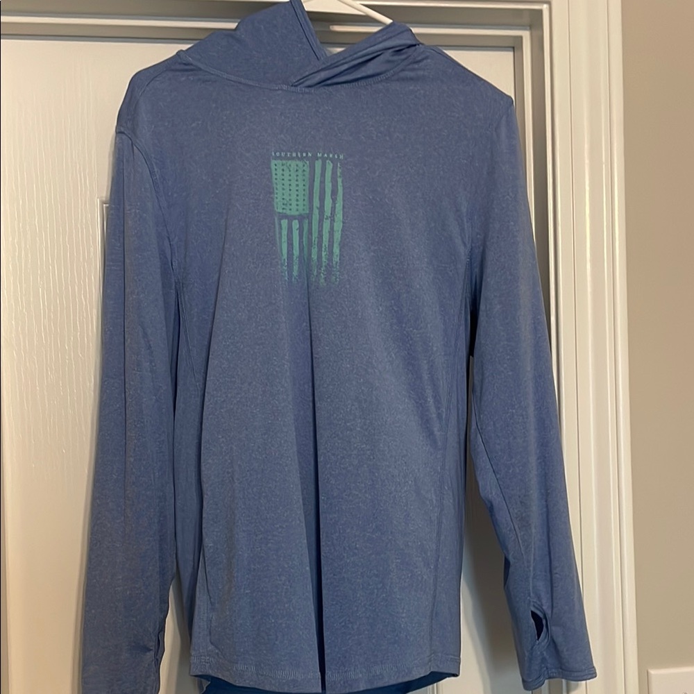 Blue Long Sleeve Lightweight Hoodie